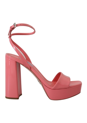 Pink Patent Sandals Ankle Strap Heels Sandal - EU37.5/US7