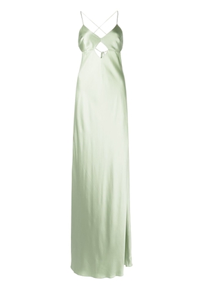 Michelle Mason cut-out detail silk gown - Green