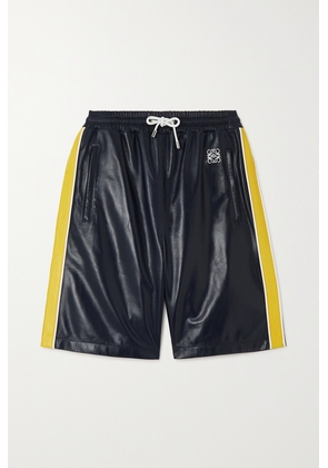 Loewe - Striped Leather Shorts - Blue - x small,small,medium,large