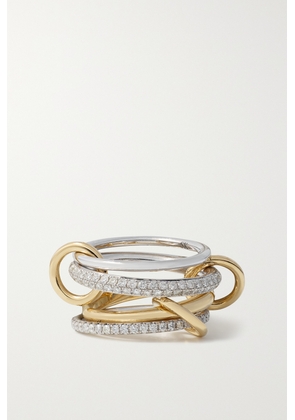 Spinelli Kilcollin - Vega Set Of Four Sterling Silver And 18-karat Gold Diamond Rings - 5,6,7,8