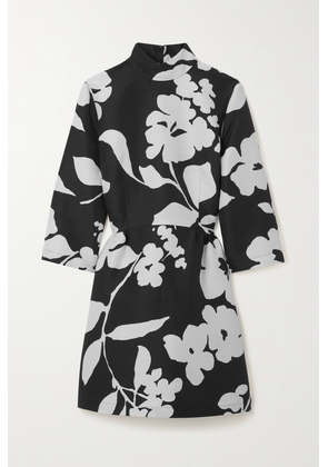 La DoubleJ - Juliet Floral-print Wool-blend Mini Dress - Black - xx small,x small,small,medium,large,x large,xx large