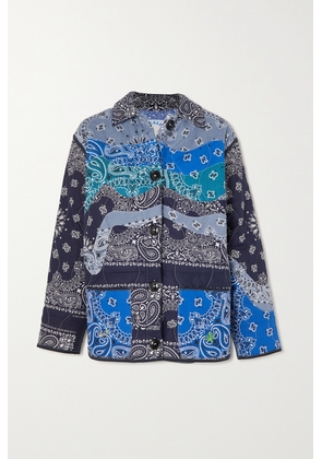 CALL IT BY YOUR NAME - Patchwork Paisley-print Cotton-poplin Jacket - Blue - small,medium,large