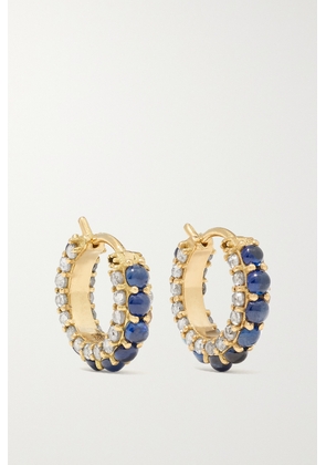 Ileana Makri - Streamflow 18-karat Gold, Sapphire And Diamond Hoop Earrings - Blue - One size
