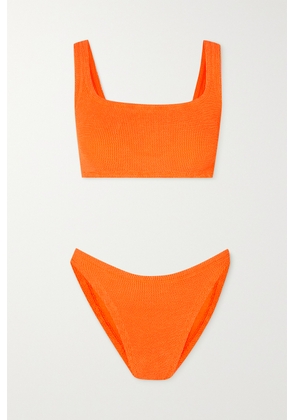 Hunza G - + Net Sustain Xandra Neon Seersucker Bikini - Orange - One size