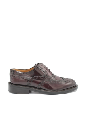 Saxone Of Scotland Bordeaux Spazzolato Leather Mens Laced Full Brogue Shoes - EU40/US7