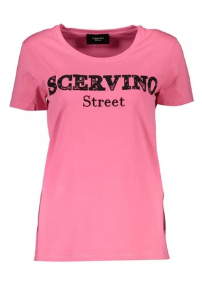 Scervino Street Pink Cotton Tops & T-Shirt - XS