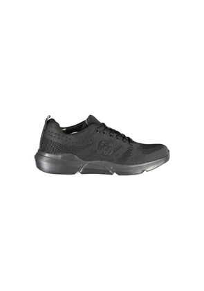 Sergio Tacchini Sleek Black Lace-up Sneakers with Contrast Detailing - EU40/US7