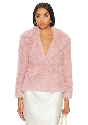 Bubish Arianna Faux Fur Jacket in Pink. Size S, XS.