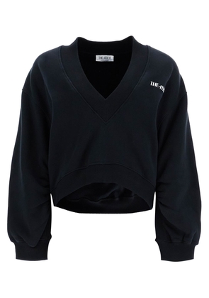The Attico oversized sweatshirt with deep v-neck - 38 Black