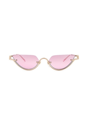 Gucci GG Upside Down Cat Eye Sunglasses in Metallic Gold.