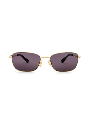 Bottega Veneta Split Rectangular Sunglasses in Metallic Gold.
