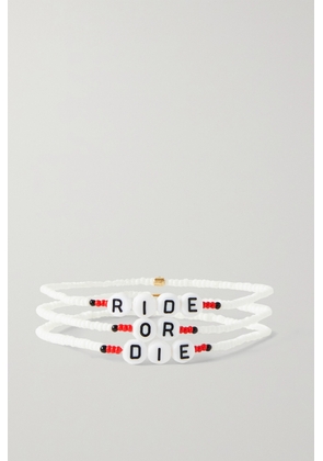 Roxanne Assoulin - Ride Or Die Set Of Three Gold-tone Beaded Bracelets - Red - One size