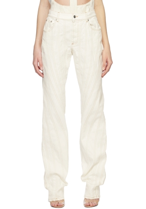 Mugler SSENSE Exclusive White Spiral Jeans