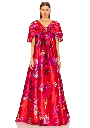 Camilla Bow Maxi Dress in Red. Size S, XS.