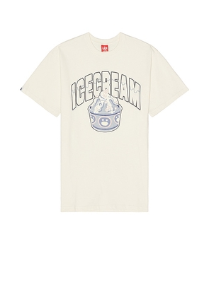 ICECREAM Toppings Short Sleeve Tee in White. Size M.