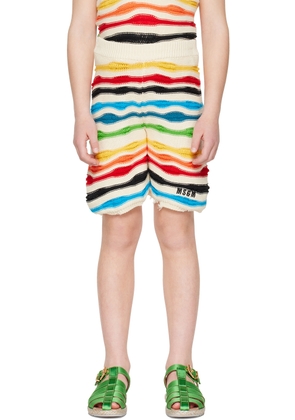MSGM Kids Kids Multicolor Striped Shorts