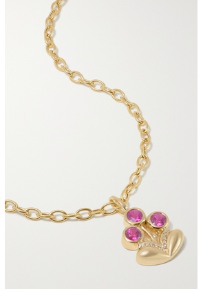 Mason and Books - Bouquet Medium 14-karat Gold, Tourmaline And Diamond Necklace - Pink - One size