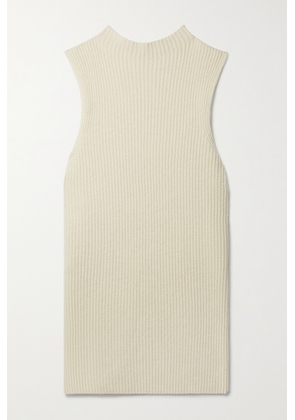 Another Tomorrow - + Net Sustain Ribbed Recycled-cashmere And Wool-blend Top - Off-white - x small,small,medium,large,x large