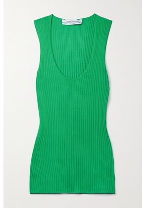 Another Tomorrow - + Net Sustain Ribbed-knit Tank - Green - x small,small,medium,large,x large