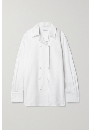 Another Tomorrow - + Net Sustain Double-breasted Linen Shirt - White - IT36,IT38,IT40,IT42,IT44,IT46,IT48,IT50