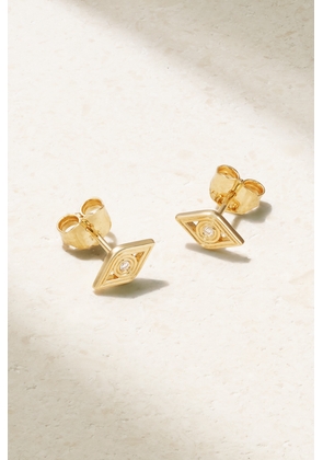 Sydney Evan - Fluted Evil Eye 14-karat Gold Diamond Earrings - One size
