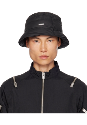 C2H4 Black Quilted Down Bucket Hat