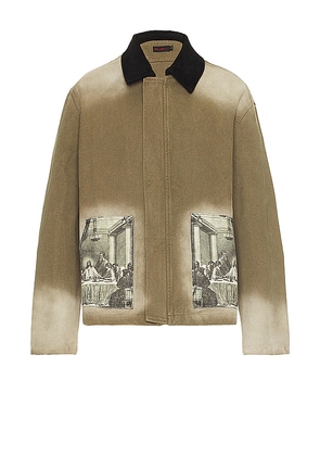 Funeral Apparel Last Supper Work Jacket in Olive. Size S.