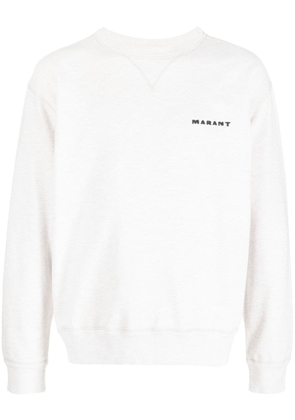 MARANT embroidered-logo crew-neck sweatshirt - Neutrals