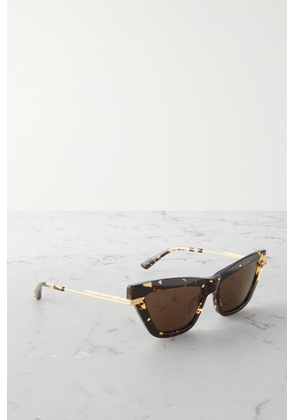 Bottega Veneta Eyewear - Cat-eye Tortoiseshell And Gold-tone Acetate Sunglasses - One size