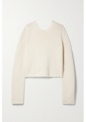 The Row - Iri Cropped Cashmere Sweater - White - x small,small,medium,large,x large