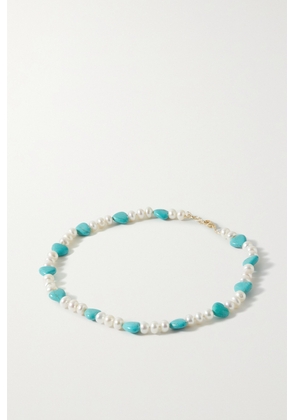 JIA JIA - + Net Sustain Gold-tone Turquoise And Pearl Necklace - White - One size