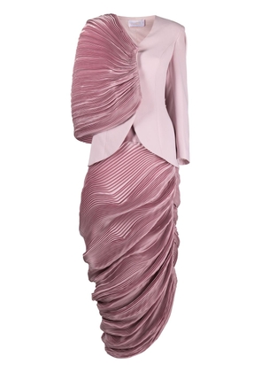 Gaby Charbachy asymmetric blazer-top long dress - Pink