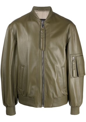 Manokhi Savona leather bomber jacket - Green