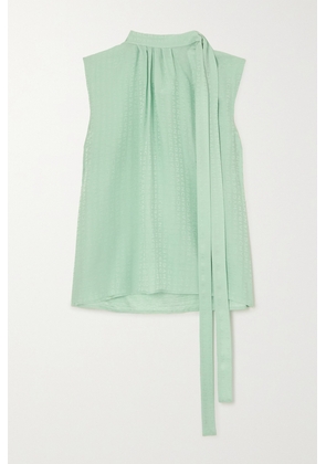 Givenchy - Tie-detailed Silk-jacquard Blouse - Green - FR34,FR36,FR38,FR40,FR42,FR44