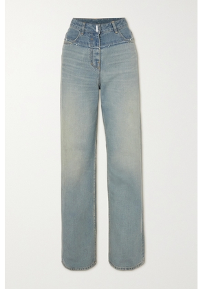 Givenchy - Distressed Two-tone Straight-leg Jeans - Blue - 24,25,26,27,28,29,30,31