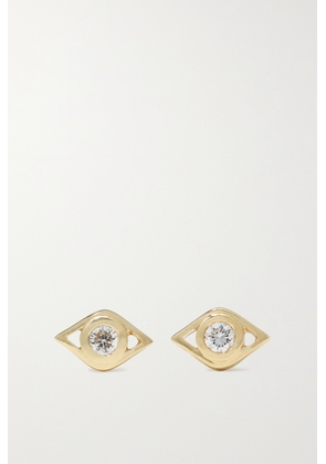 Sydney Evan - Small Evil Eye 14-karat Gold Diamond Earrings - One size