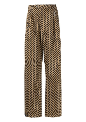 Reese Cooper chevron four-pocket straight trousers - Brown