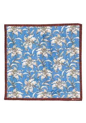 Kiton all-over print silk scarf - Blue