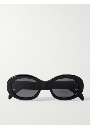 CELINE Eyewear - Triomphe Oval-frame Acetate Sunglasses - Black - One size