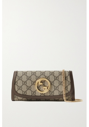Gucci - Blondie Embellished Leather-trimmed Printed Coated-canvas Wallet - Neutrals - One size