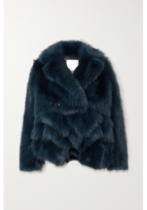 Sacai - Double-breasted Faux Fur Jacket - Blue - 1,2,3,4