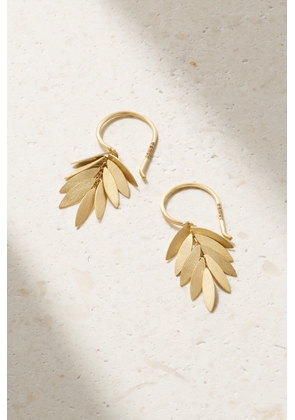 Sia Taylor - Small Golden Leaf 18-karat Gold Earrings - One size