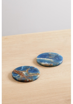 JIA JIA - Set Of Two Onyx Coasters - Blue - One size
