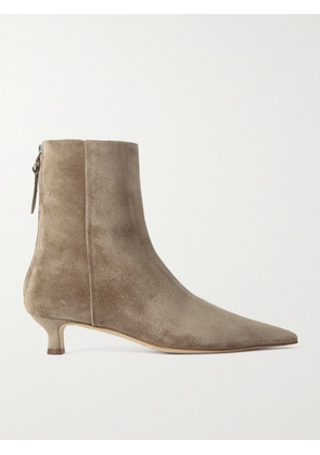 Aeyde - Zoe Suede Point-toe Ankle Boots - Neutrals - IT35,IT36,IT37,IT38,IT39,IT40,IT41,IT42
