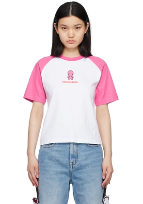 GCDS Pink & White Wirdo T-Shirt