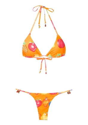 Amir Slama fruit-print two-piece bikini set - Orange