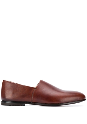 Ajmone polished slip-on loafers - Brown