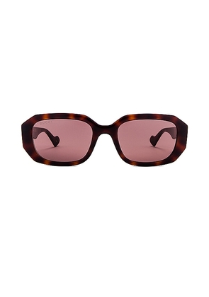 Gucci Generation Rectangular Sunglasses in Brown.
