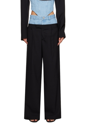 Dion Lee Black & Blue Hybrid Trousers