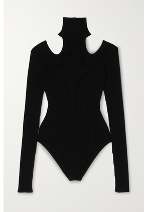 Alaïa - Cutout Ribbed-knit Turtleneck Bodysuit - Black - FR34,FR36,FR38,FR40,FR42,FR44,FR46
